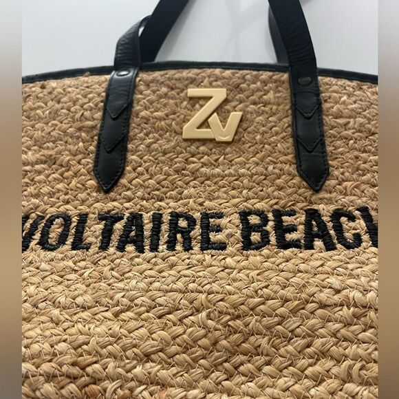 Zadig & Voltaire Initiale Woven Jute Tote FLAWED - Picture 10 of 14